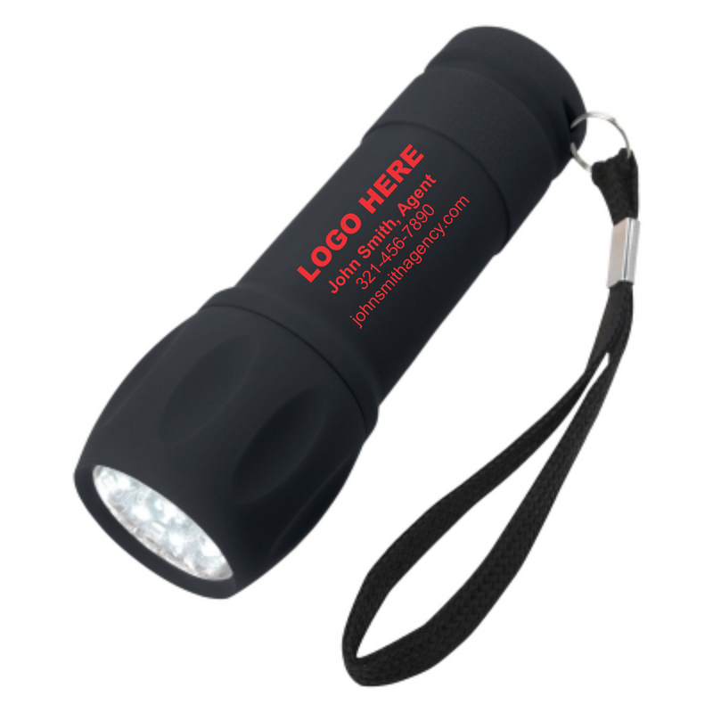 Rubberized Flashlight with Strap