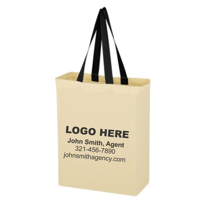 Natural Cotton Canvas Grocery Tote Bag